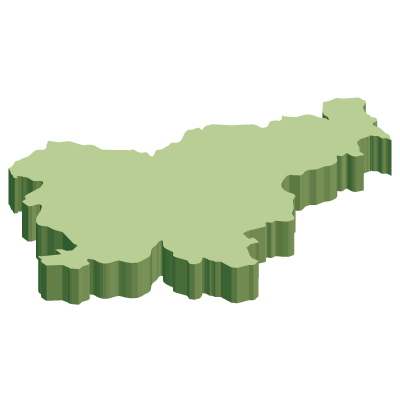 スロベニア共和国無料フリーイラスト｜無地・立体(緑)
